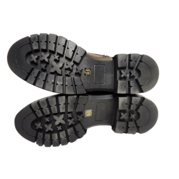 Size 6.5 Platform boot Leather Chunky combat boot Brown color STEVE MADDEN - Picture 9 of 15